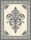Traditional Floral Damask Pattern Rug