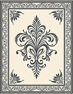 Traditional Floral Damask Pattern Rug