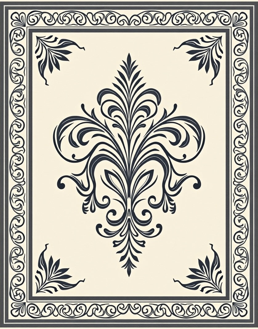 Traditional Floral Damask Pattern Rug