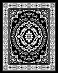 Classic Black White Floral Mandala Rug