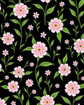 Pink Floral Foliage Patterned Rug