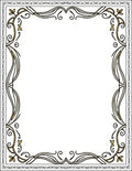 Gold Art Nouveau Floral Border Rug