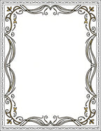 Gold Art Nouveau Floral Border Rug