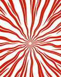 Radiating Red Wavy Lines Rug