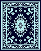 Art Nouveau Floral Medallion Design Rug