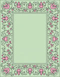 Pastel Pink Floral Vine Border Rug