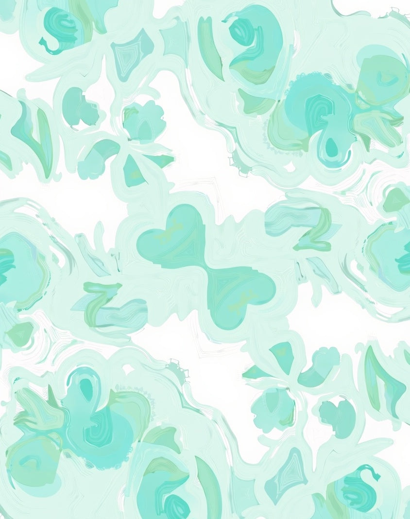 Aqua Abstract Soft Pattern Rug