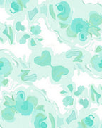 Aqua Abstract Soft Pattern Rug