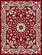 Rich Red Floral Swirl Pattern Rug