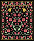Floral Bird With Yellow Accents Design Rug