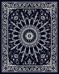 Ornate White Floral Mandala Rug