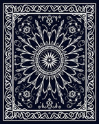 Ornate White Floral Mandala Rug