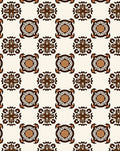 Geometric Brown White Floral Pattern Rug