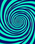 Cool Aqua Deep Blue Swirl Rug