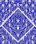 Blue White Organic Art Deco Pattern Rug