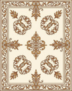 Ornate Floral Scrollwork Design Rug
