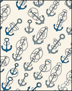 Nautical Anchor Rope Pattern Design Rug