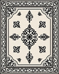 Classic Ornate Black Floral Damask Rug