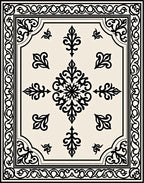 Classic Ornate Black Floral Damask Rug