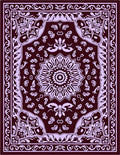 Ornate Red Mandala Floral Pattern Rug