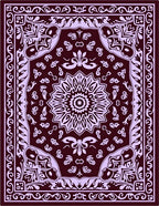 Ornate Red Mandala Floral Pattern Rug