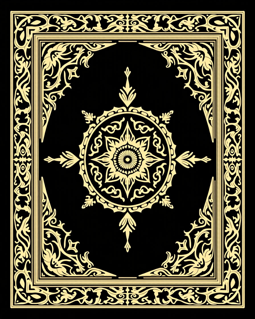 Intricate Mandala Frame Design Rug