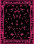 Bold Hot Pink Floral Frame Design Rug