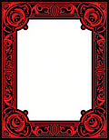Bold Red Black Ornate Pattern Rug