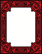 Bold Red Black Ornate Pattern Rug