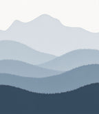 Layered Blue Hills With Grass Texture Rug
