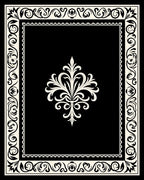 Elegant Black With Cream Scroll Scrollwork Rug