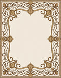 Art Nouveau Gold Scrollwork Pattern Rug