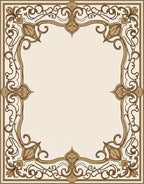 Art Nouveau Gold Scrollwork Pattern Rug
