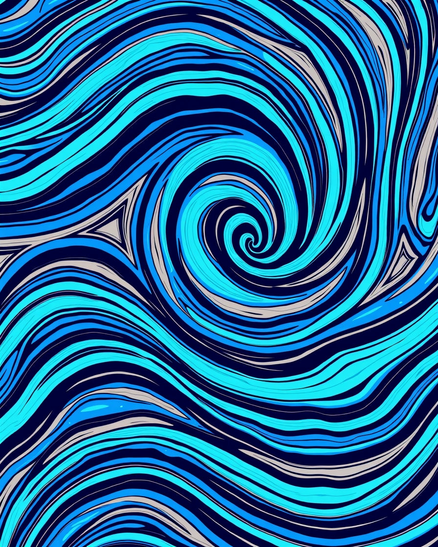 Swirling Blue Abstract Nature Rug