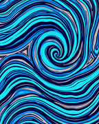 Swirling Blue Abstract Nature Rug