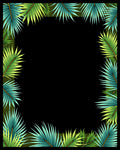 Tropical Leaf Border Design Rug