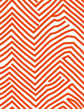 Red White Interlocking Linear Design Rug
