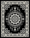 Black White Intricate Floral Mandala Rug