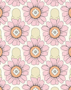 Retro Pink Flower Pattern Design Rug