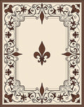 Classic Fleur-de-Lis Floral Pattern Rug