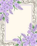 Lavender Floral With Ornate Border Rug