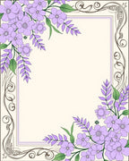 Lavender Floral With Ornate Border Rug