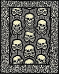 Bold Black And White Skull Scrape Rug