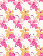 Abstract Floral Pattern with Pink Gold Hues Rug