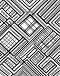 Bold Black White Geometric Lines Rug