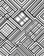 Bold Black White Geometric Lines Rug