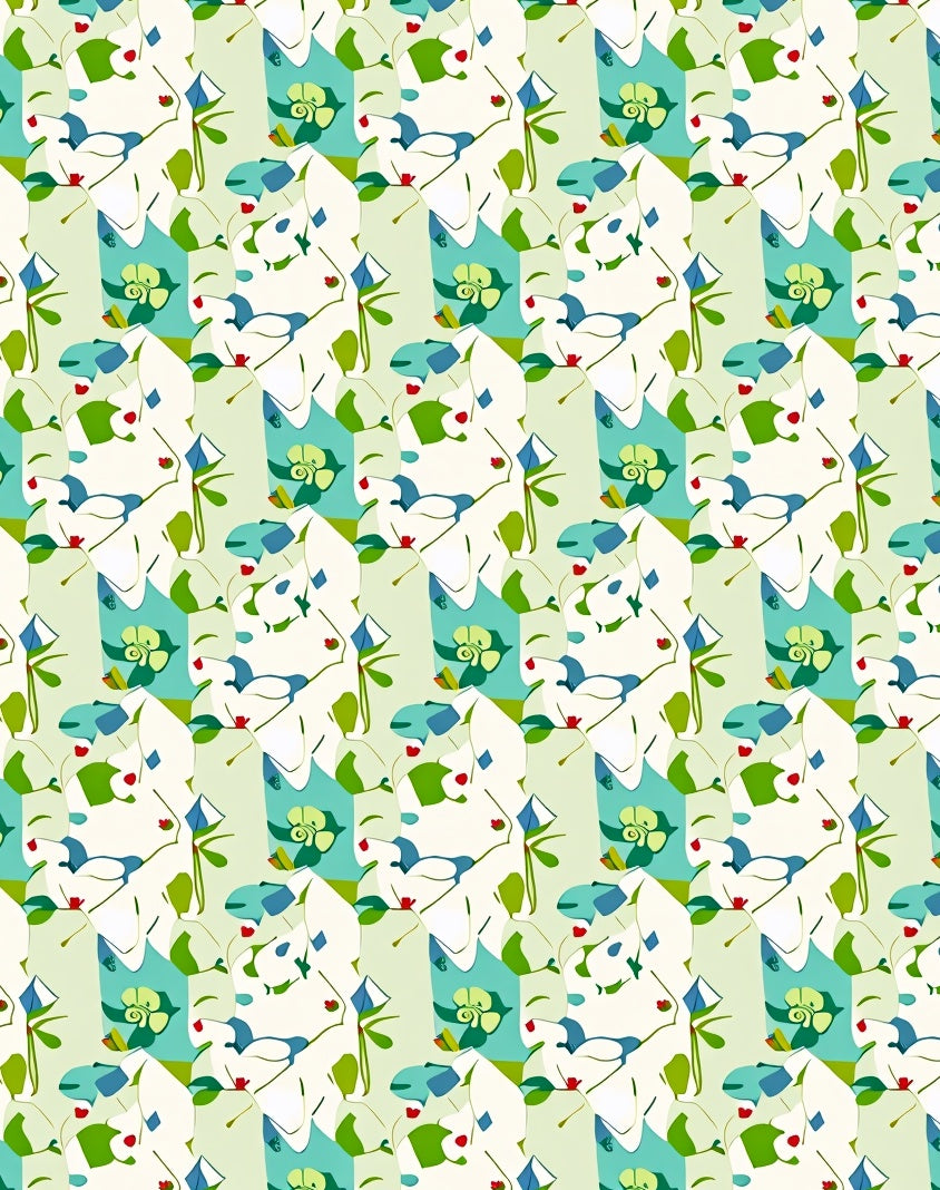 Abstract Floral Art Nouveau Pattern Rug
