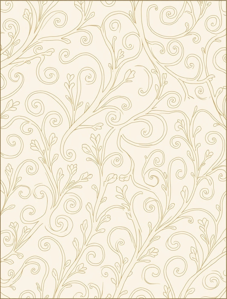 Natural Leaf Swirls Pattern Rug