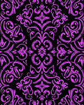 Vibrant Pink Floral Damask Black Rug
