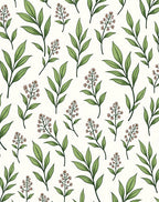Botanical Leaf Blossom Pattern Rug
